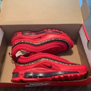 Nike Air Max 97: red with leopard print detailing
